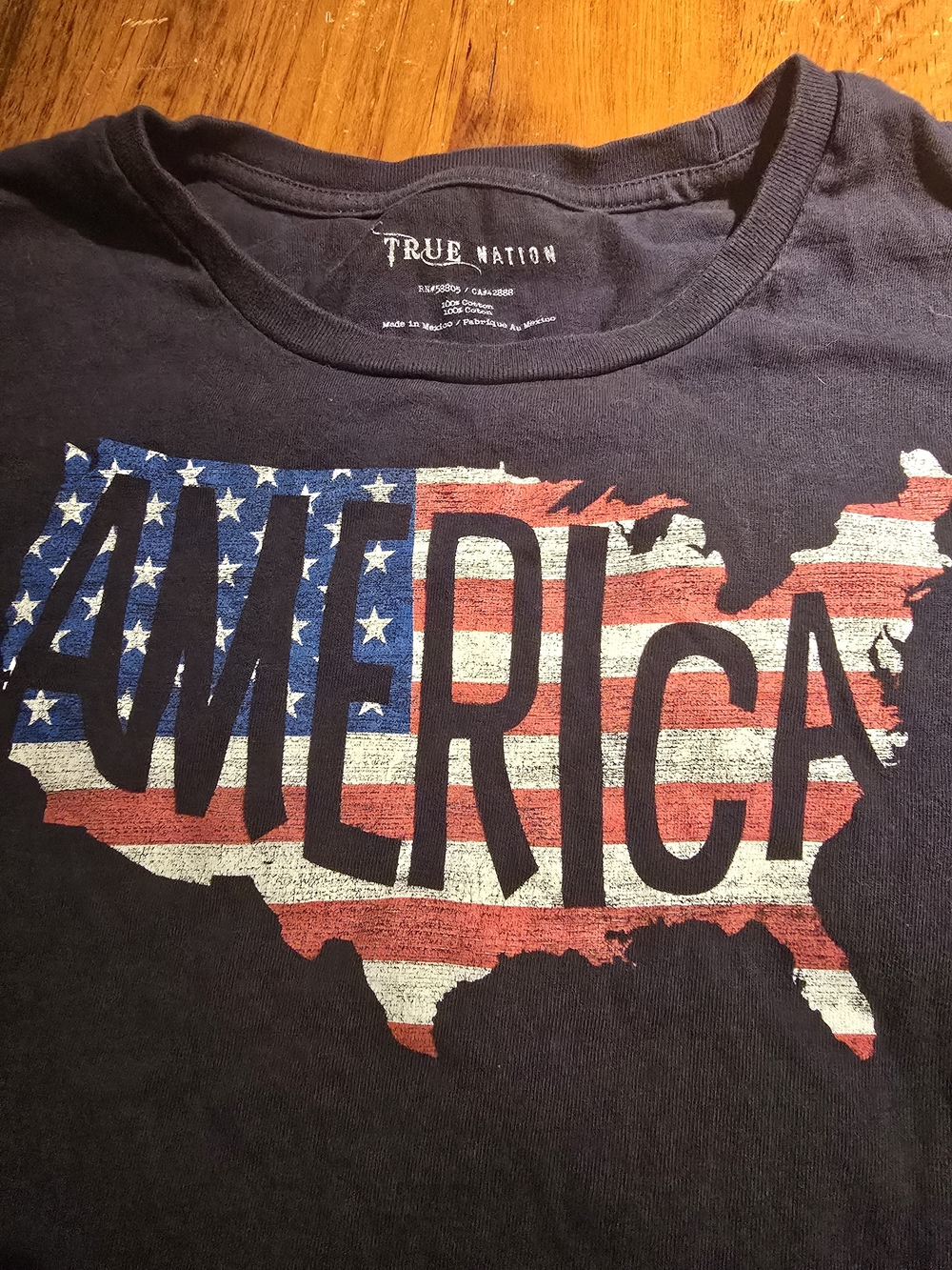 America Navy T‑shirt with American Flag USA Graphic